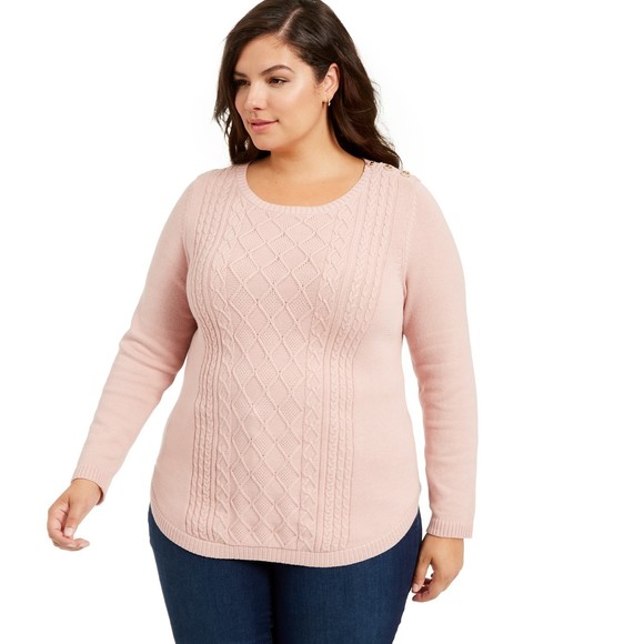 Cableknit Sweater Pink Size 2x | Poshmark